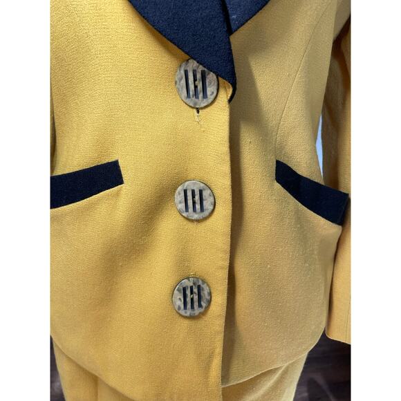 noviello bloom suits vintage yellow saks fifth avenue size 6 union made wool - Picture 7 of 16
